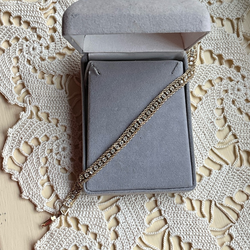 Gold tone and Rhinestone Bracelet